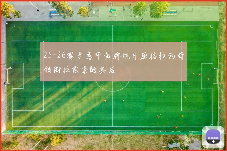 25-26赛季意甲黄牌统计庞格拉西奇领衔拉蒙紧随其后